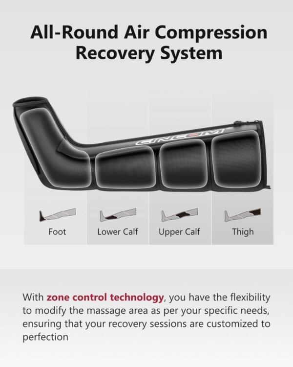 CINCOM Cordless Leg Recovery System with Dynamic Compression Massage Technology - 3 Different Sizes for Everyone(Large)