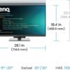 BenQ RD320U 32” 4K 3840x2160 Programming Monitor with 2000:1 Contrast Ratio, Nano Matte Panel, Backlight, 90W USB-C, Coding Modes, Night Hours Protection, Ergonomic Design, and Eye-Care Technology