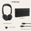 Jabra Evolve2 65 Flex Wireless Stereo Headset - Bluetooth, Noise-Cancelling ClearVoice Technology & Hybrid ANC - Certified for Microsoft Teams - Black