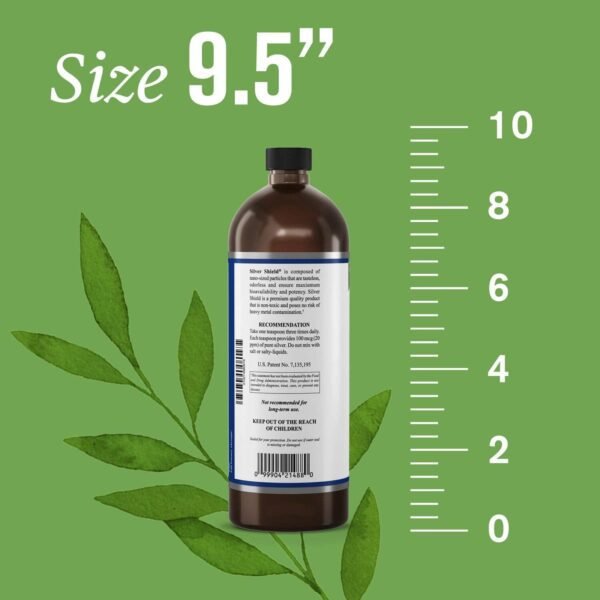 Nature's Sunshine Silver Shield Liquid, 32 Fl Oz | Colloidal Silver Liquid with Aqua Sol Technology Provides Immune Support and Protection