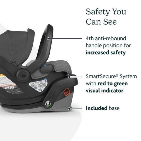 UPPAbaby Mesa V2 Infant Car Seat/Easy Installation/Innovative SmartSecure Technology/Base + Robust Infant Insert Included/Direct Stroller Attachment/Greyson (Charcoal Mélange)