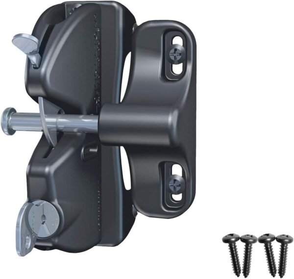D&D Technologies LLAA LokkLatch, Locking Gate Gravity Latch, Key Lockable D&D Technologies LLAA LokkLatch, Locking Gate Gravity Latch, Key Lockable on One Side of Gate, for Metal, Wood, and Vinyl Fences, Black