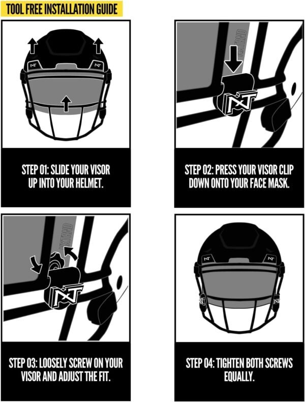 Nxtrnd VZR1 Football Visor, Flat Lens Technology, Fits Adult & Youth Football Helmets