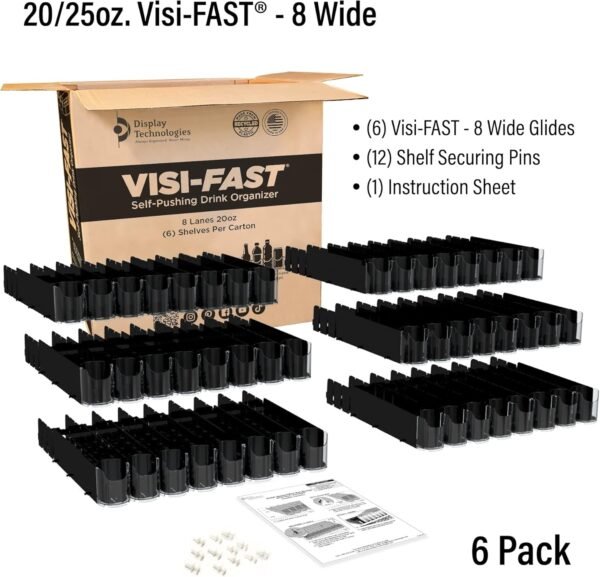 710ozShYKwL._AC_SL1500_.jpg Display Technologies Fridge Organizer & Soda Can Dispenser for Refrigerator - Drink Dispenser & Refrigerator Storage (6-Pack)