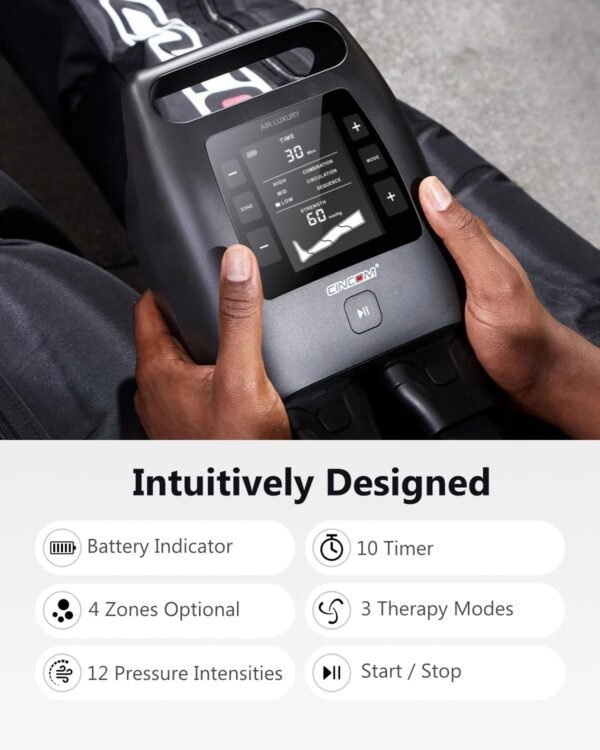 CINCOM Cordless Leg Recovery System with Dynamic Compression Massage Technology - 3 Different Sizes for Everyone(Large)