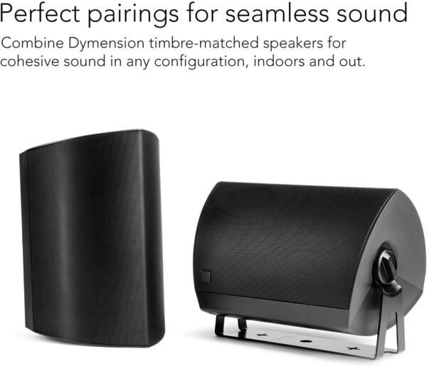 71DB53IIL1L._AC_SL1500_.jpg Definitive Technology Dymension AW-650 Outdoor Speaker (Black, Pair), Two-Way Surface Mount, 6.5" Woofer, 1” Tweeter, & 5”x10 Passive Bass Radiator, IP66 All-Weather Wired Outdoor Speakers