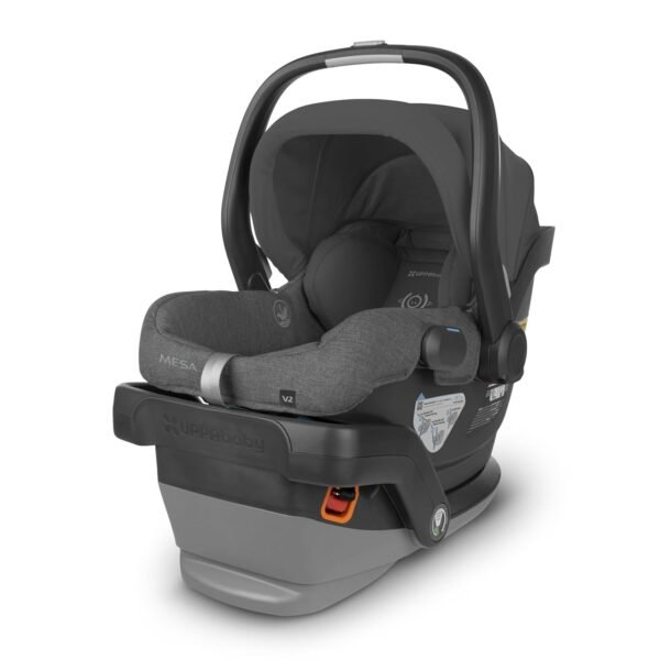 UPPAbaby Mesa V2 Infant Car Seat/Easy Installation/Innovative SmartSecure Technology/Base + Robust Infant Insert Included/Direct Stroller Attachment/Greyson (Charcoal Mélange)