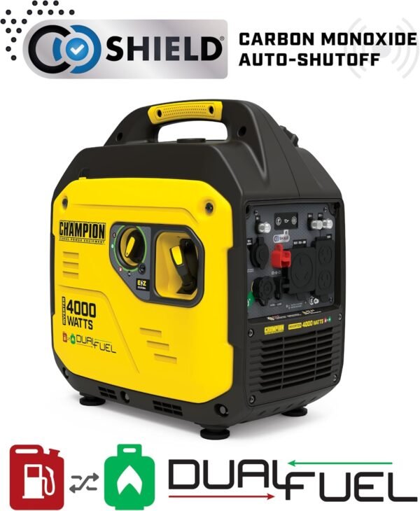 Champion Power Equipment 4000-Watt Dual Fuel RV Ready Portable Inverter Generator with Quiet Technology and CO Shield