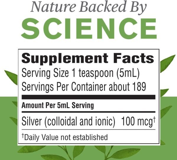Nature's Sunshine Silver Shield Liquid, 32 Fl Oz | Colloidal Silver Liquid with Aqua Sol Technology Provides Immune Support and Protection