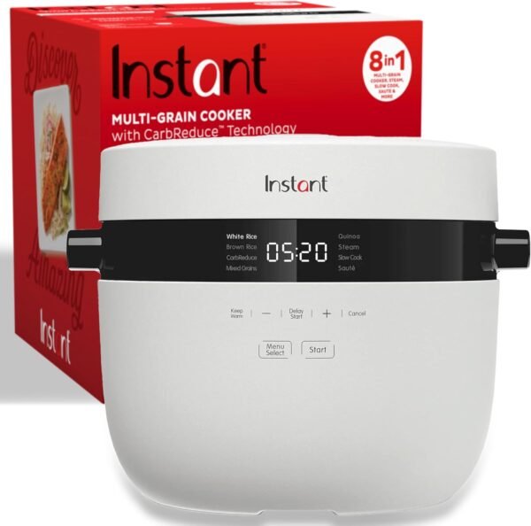 Instant Pot 20-Cup Rice Cooker, Rice and Grain Multi-Cooker with Instant Pot 20-Cup Rice Cooker, Rice and Grain Multi-Cooker with Carb Reducing Technology without Compromising Taste or Texture, From the Makers of Instant Pot, Includes 8 Cooking Presets