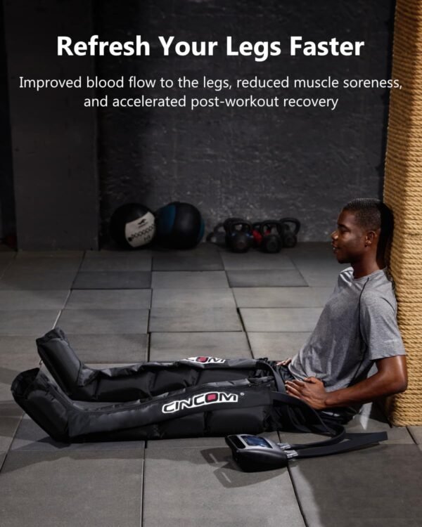 CINCOM Cordless Leg Recovery System with Dynamic Compression Massage Technology - 3 Different Sizes for Everyone(Large)
