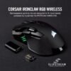 CORSAIR IRONCLAW WIRELESS RGB Rechargeable Gaming Mouse with Slipstream Technology - 18,000 DPI - 3-Zone RGB Multi-Color Backlighting - Black