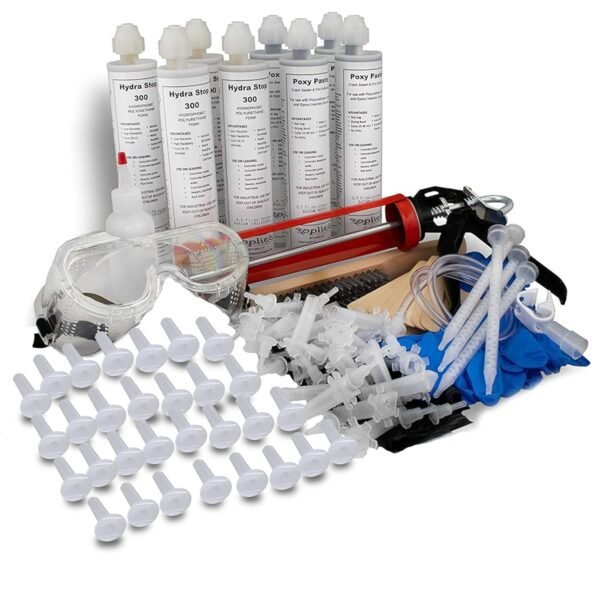 20' Fast Set Concrete Crack Repair Kit - Hydra Stop 20' Fast Set Concrete Crack Repair Kit - Hydra Stop 300 Polyurethane Foam for Wall Cracks, Prevents Basement Flooding & Water Damage, Quick-Setting Waterproof Sealing Solution