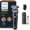 Philips Norelco Shaver i9000 Prestige Ultra, Wet & Dry Electric Shaver, Ink Black, SenseIQ Pro Technology, Triple Lift & Cut System, 360 Rotating NanoTech Precision Blades, 5 Shaving Modes, XP9400/89