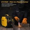 SILATU 75Amps Plasma Cutter, Large LED Display, Non-Touch Pilot Arc, Air Sensor Technology, 110/220V Dual Voltage IGBT Inverter Plasma Cutter Machine, 1'' Max Cutting Thickness for Beginners DIY