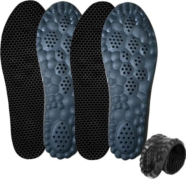 2 Pairs 4D Cloud Technology Insole - Super Soft Comfort 2 Pairs 4D Cloud Technology Insole - Super Soft Comfort Insoles, Soft Foot Protection Cloud Feeling Insole, U-Shape Memory Foam Insoles (All Black, Men: US 8-11)