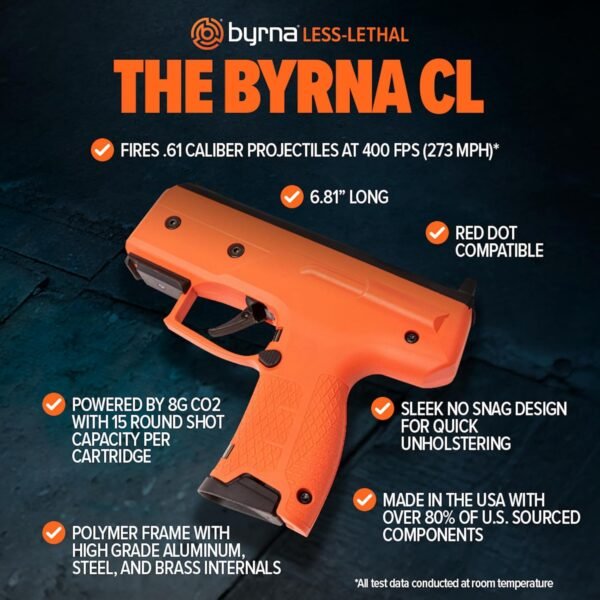 Byrna CL [Compact Launcher] Kinetic Launcher Ultimate Bundle - Non Lethal Kinetic Projectile Launcher, Home & Personal Defense