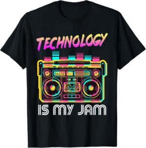 Back to School Retro Technology is My Jam 80's Teacher Men Women Girls Kids T-Shirt