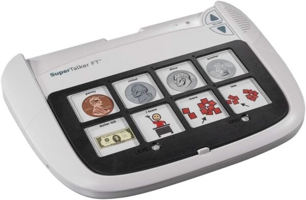617xBf6xIeL._AC_SL1100_.jpg AbleNet SuperTalker FeatherTouch AAC Device - Multi-Level Communicator for Speech Therapy, Special Needs, and Autism Support - Durable, Easy-to-Use Assistive Technology Product Number: 10000031