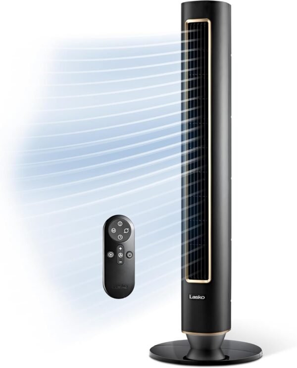 LASKO Pinnacle 40” Tower Fans for Home, 32 ft/s Airflow, LASKO Pinnacle 40” Tower Fans for Home, 32 ft/s Airflow, Quiet 24dB, 90° Oscillation, Standing Fan for Bedroom with 24 Hour Timer, DC Motor, Air Filter for Hair & Dust, Night Light, Remote, DST100