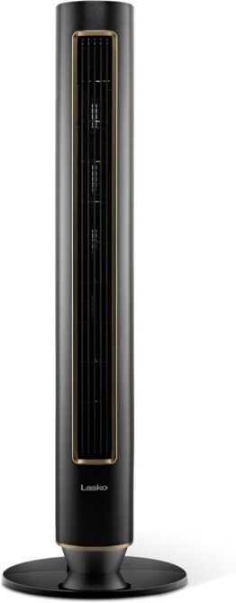 61KOpRGcBHL._AC_SL1500_.jpg LASKO Pinnacle 40” Tower Fans for Home, 32 ft/s Airflow, Quiet 24dB, 90° Oscillation, Standing Fan for Bedroom with 24 Hour Timer, DC Motor, Air Filter for Hair & Dust, Night Light, Remote, DST100
