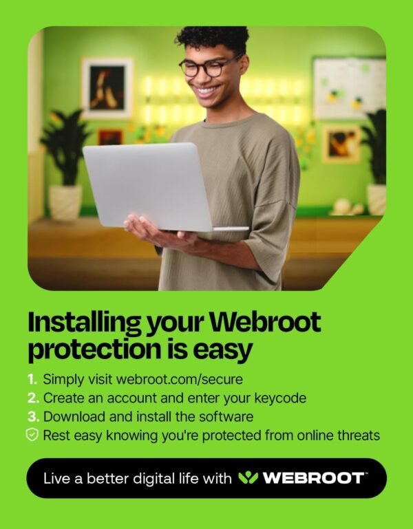 61YZBAkj7L._AC_SL1500_.jpg Webroot Internet Security Complete | Antivirus Software 2025 | 5 Device | 1 Year Download for PC/Mac/Chromebook/Android/IOS + Password Manager, Performance Optimizer