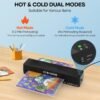 Crenova Laminator Machine with 10 Laminating Sheets, A4 Laminating Machine Hot & Cold with Fast Warm Technology, Thermal Laminator 9 Inch for Home Office School Business Black