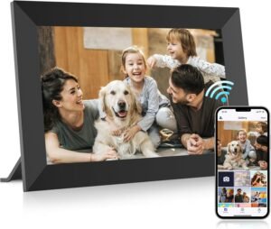 Uhale Digital Picture Frame 32GB Storage 10.1 Inch WiFi Electronic Photo Frames SD Card Slot IPS Touch Screen HD Display Auto Rotate Slideshow Share Videos Photos Instantly Send Wishes Remotely