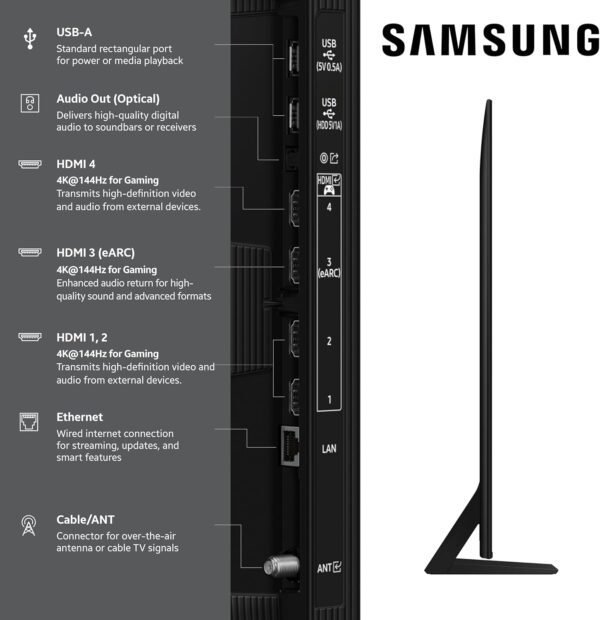 Samsung 55-Inch Class Neo QLED QN70F 4K Mini LED Smart TV (2025 Model) NQ4 AI Gen2 Processor, Quantum Matrix Technology Slim, Motion Xcelerator 144Hz, Samsung Vision AI, Alexa Built-in