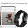 Fitbit Charge 6 Fitness Tracker with Google apps, Heart Rate on Exercise Equipment, 6-Months Premium Membership Included, GPS, Health Tools and More, Obsidian/Black, One Size (S & L Bands Included)