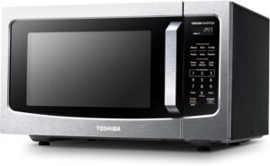 TOSHIBA ML-EM45PIT(SS) Countertop Microwave Oven with Inverter Technology, Kitchen Essentials, Smart Sensor, Auto Defrost, 1.6 Cu.ft, 13.6" Removable Turntable, 33lb.&1250W, Stainless Steel