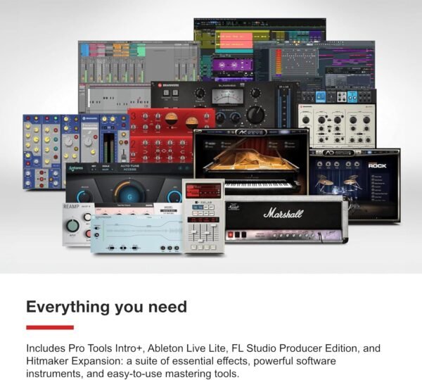 Focusrite Scarlett Solo 4th Gen USB Audio Interface, for the Guitarist, Vocalist, or Producer — High-Fidelity, Studio Quality Recording, and All the Software You Need to Record