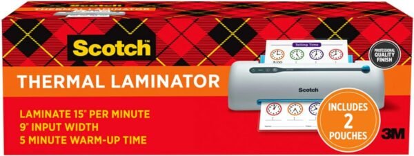 Scotch Brand PRO Thermal Laminator, Never Jam Technology Automatically Prevents Misfed Items, 2 Roller System, 9 inch (TL906)