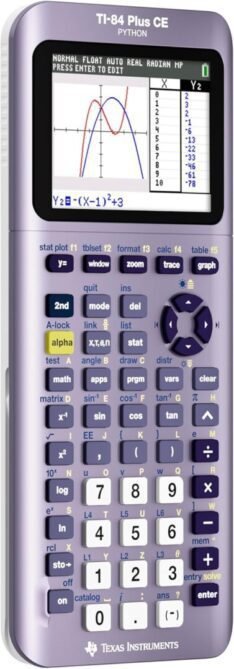TI-84 Plus CE Python Enhanced Graphing plus Software, Iris/Purple