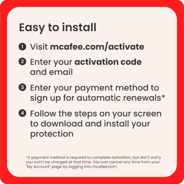 McAfee Antivirus 2025 Software | Real-Time PC Protection from New and Evolving Threats | Anti Virus Software 2025 for PC | 1-Year Subscription with Auto-Renewal | Download