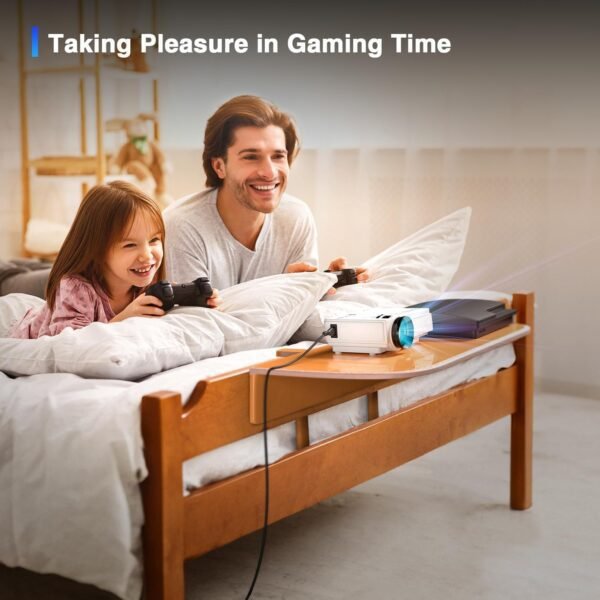 71hGy1obmL._AC_SL1500_.jpg AuKing Projector, 2025 Upgraded Mini Projector, Full HD 1080P Home Theater Video Projector, Compatible with HDMI/USB/AV/Smartphone/TV Box/Laptop