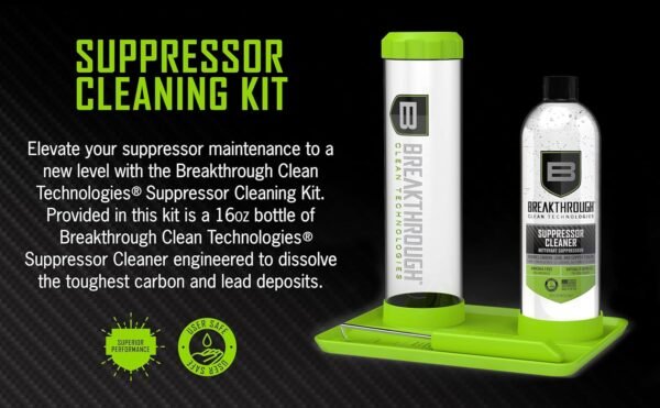 Breakthrough Clean Technologies Suppressor Cleaning Kit, 16oz. Removes Carbon and Lead depsosits