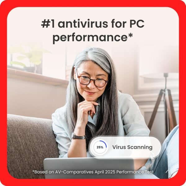 McAfee Antivirus 2025 Software | Real-Time PC Protection from New and Evolving Threats | Anti Virus Software 2025 for PC | 1-Year Subscription with Auto-Renewal | Download