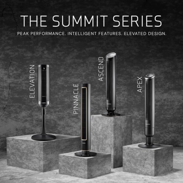 81HBT0C-EoL._AC_SL1500_.jpg LASKO Pinnacle 40” Tower Fans for Home, 32 ft/s Airflow, Quiet 24dB, 90° Oscillation, Standing Fan for Bedroom with 24 Hour Timer, DC Motor, Air Filter for Hair & Dust, Night Light, Remote, DST100