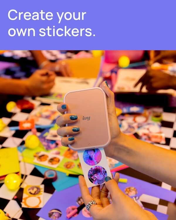 Canon Ivy 2 Mini Photo Printer, Print from Compatible iOS & Android Devices, Sticky-Back Prints, Pure White