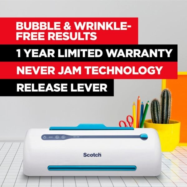Scotch Brand PRO Thermal Laminator, Never Jam Technology Automatically Prevents Misfed Items, 2 Roller System, 9 inch (TL906)