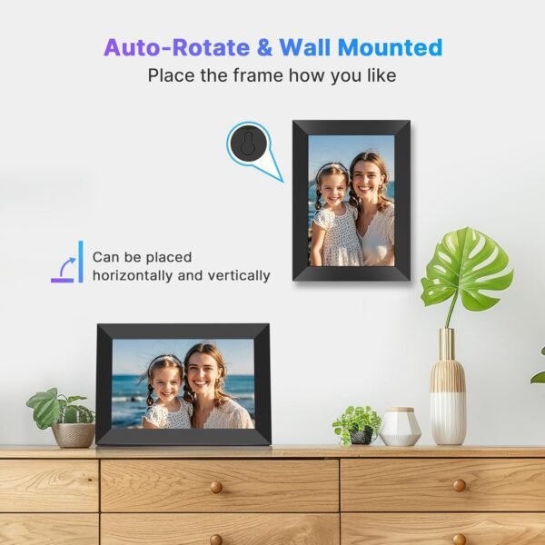 Uhale Digital Picture Frame 32GB Storage 10.1 Inch WiFi Electronic Photo Frames SD Card Slot IPS Touch Screen HD Display Auto Rotate Slideshow Share Videos Photos Instantly Send Wishes Remotely
