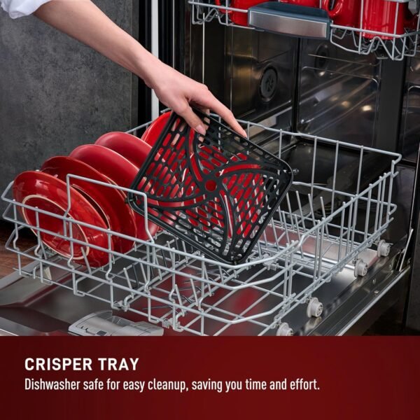 T-fal Infrared Air Fryer, 2x Faster Than Traditional Heating*, Large Air Fryer Toaster Oven Combo, 6 Qt Digital Touch Screen, 7-in-1 Cooking Functions, No-Shake Technology, 1550W, Black,