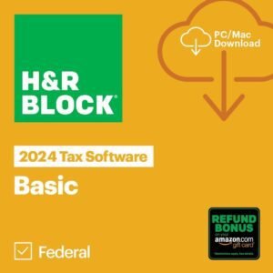 H&R Block Tax Software Basic 2024 with Refund Bonus Offer (Amazon Exclusive) Win/Mac [PC/Mac Online Code]