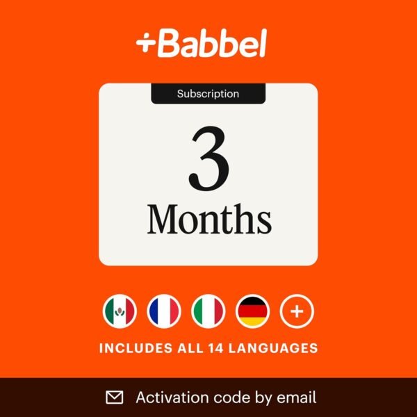 Babbel Language Learning Software - Learn to Speak Spanish, French, English, & More - All 14 Languages Included, Audio Lessons - Compatible with iOS, Android, Mac & PC (3 Month Subscription)