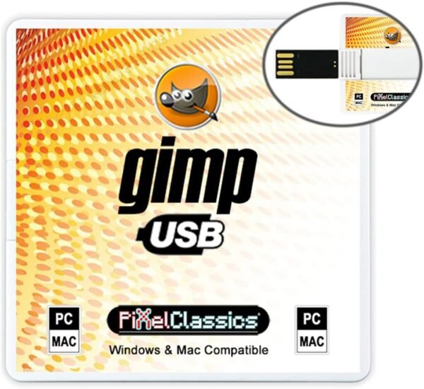 GIMP Photo Editor 2025 on USB | Compatible with Adobe Photoshop Elements CC CS6 CS5 15 | Premium Professional Image Editing Software for Windows 11 10 8 7 Vista XP PC & Mac - No Subscription Required!