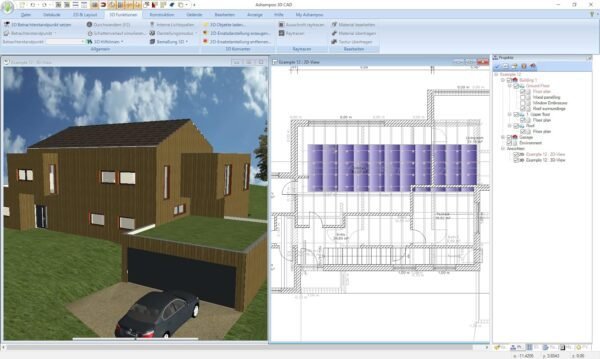 Home design and 3D construction software compatible with Windows 11, 10, 8.1, 7 - Plan and design buildings from initial rough sketches to the finished blueprints - 3D CAD 8 Professional