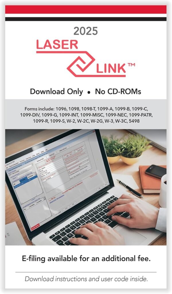 2025 LaserLink Software, DOWNLOAD Card (W-2 and 1099 Filing for Medium-to-Large Businesses)
