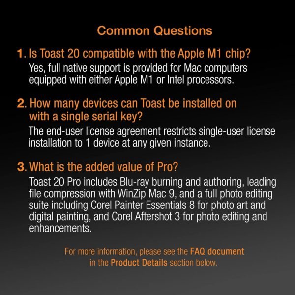 Roxio Toast 20 Pro | CD, DVD & Blu-ray Burner for Mac | Digital Media Management & Creativity Software Suite [Mac Download]