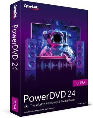 CyberLink PowerDVD 24 Ultra | Blu-ray, DVD, & Media Player Software | Play Virtually Any File Format [Retail Box with Download Card]
